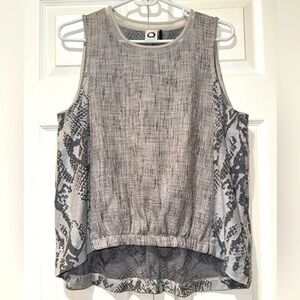 New AKEMI + KIN Marietta Cocoon Top Shirt Blouse Gray Snake Skin Anthropologie L